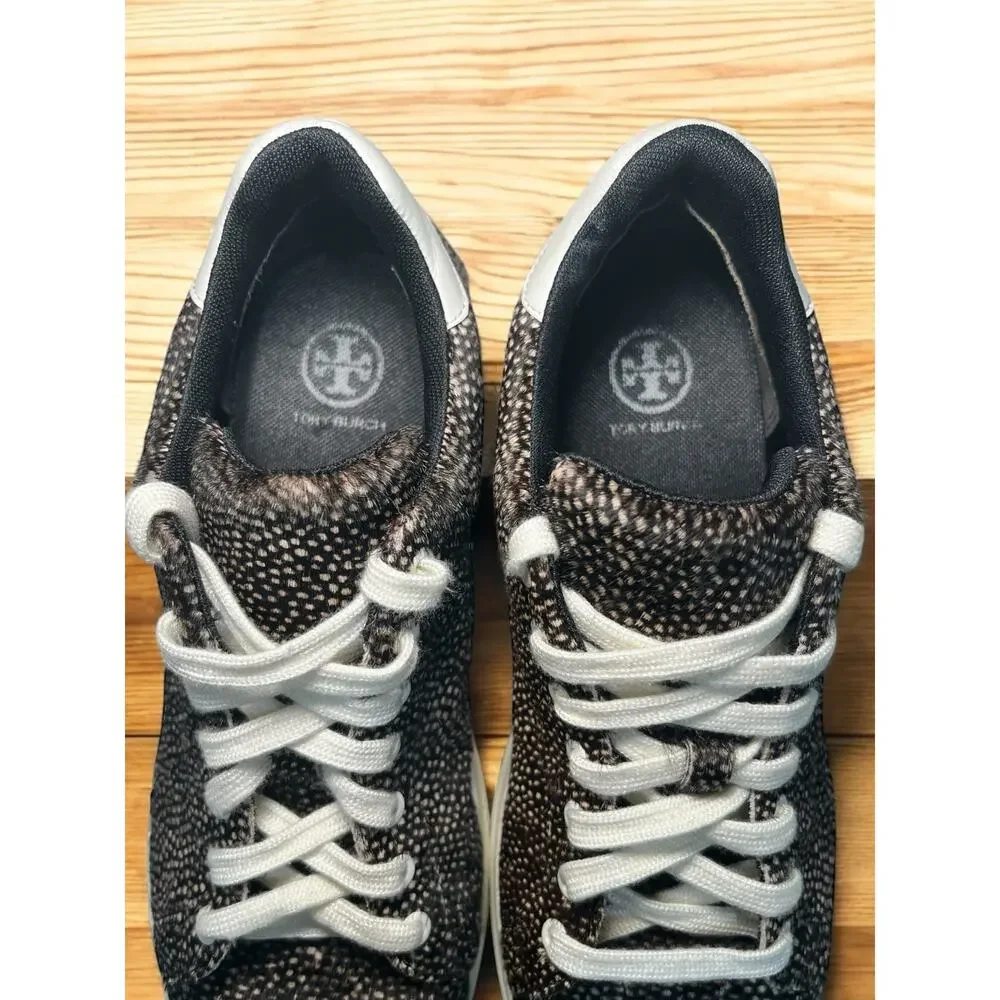 Tory Burch Howell Court Spotted Haircalf Leather Sneaker Size 8.5M